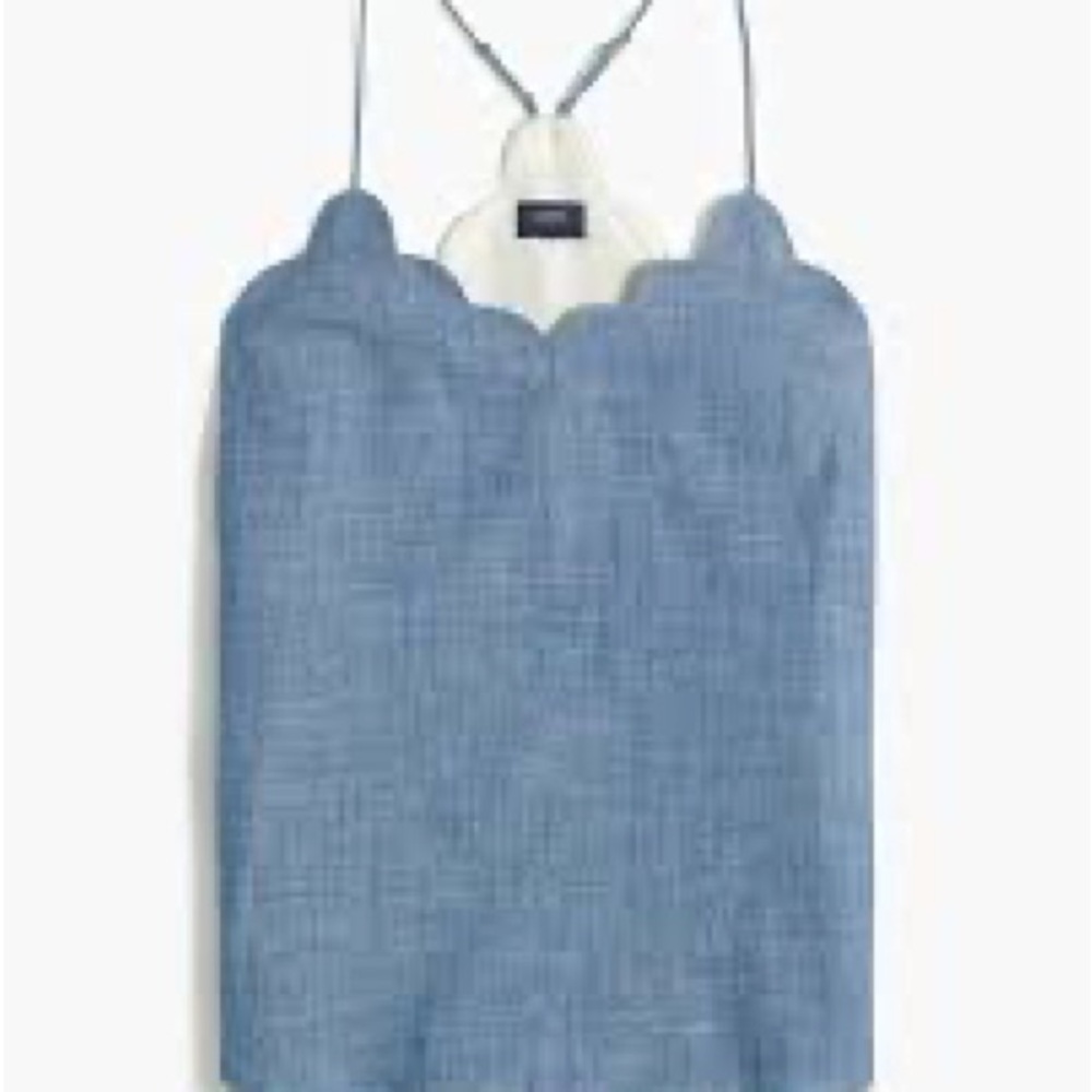 J. Crew Chambray Cami Size 6. Makeup stain on lining as pictured.